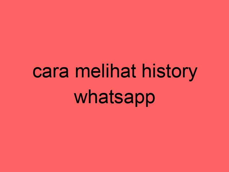 cara melihat history whatsapp